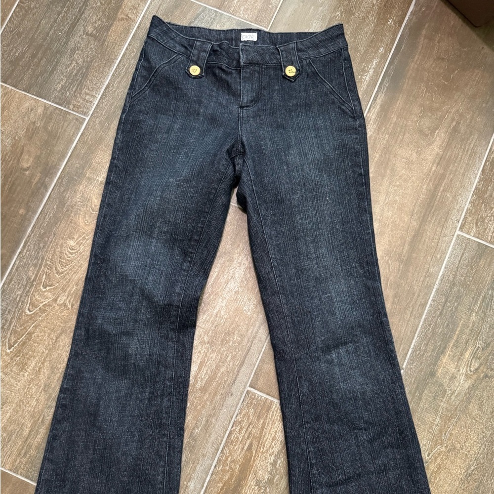 Cache vintage dark denim Wide Leg Flare Jeans